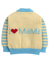 Little Angels Little Angels Sweater Set Baby Wool Full Sleeves V-Neck Fair Isle Knitted Red 3-Piece Set Sweater Sets I Love Mama Striped Woollen Cardigan